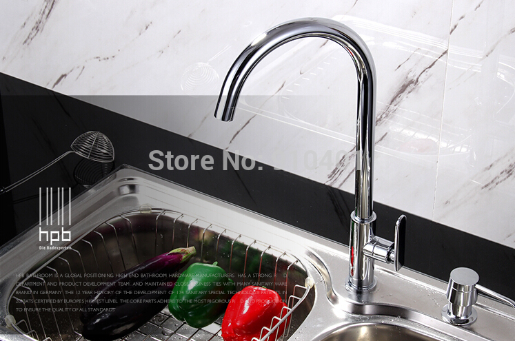 Wholesale And Retail Promotion Deck Mounted Chrome Brass Kitchen Faucet Swivel Spout Single Handle Cold Faucet