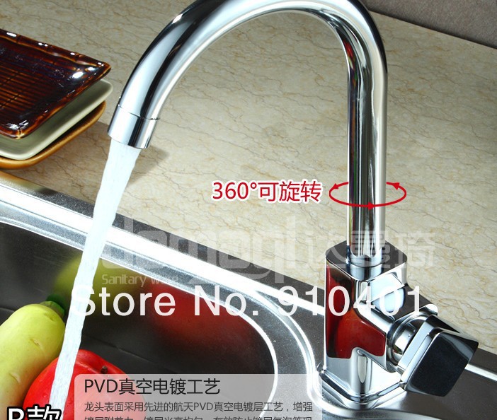 Wholesale And Retail Promotion Deck Mounted Chrome Brass Swivel Spout Kitchen Faucet Single Handle Mixer Tap