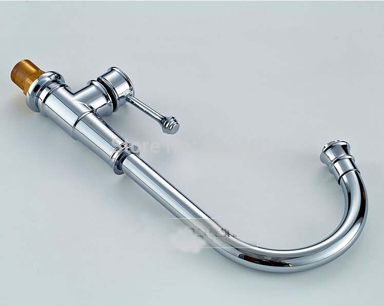 Wholesale And Retail Promotion Deck Mounted Chrome Kitchen Faucet Swivel Spout Vanity Sink Mixer Tap 1 Handle