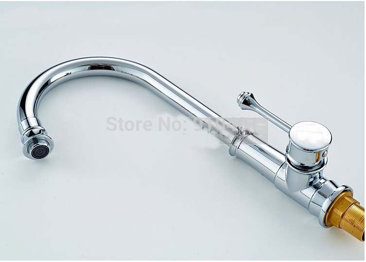 Wholesale And Retail Promotion Deck Mounted Chrome Kitchen Faucet Swivel Spout Vanity Sink Mixer Tap 1 Handle