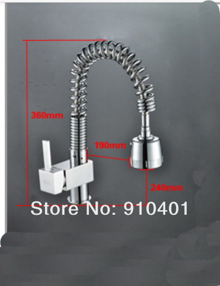 Wholesale And Retail Promotion  Deck Mounted Spring Pull Out Kitchen Faucet Single Handle Vessel Sink Mixer Tap
