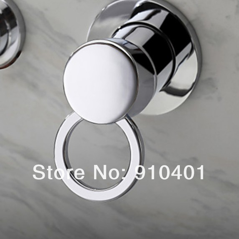 Wholesale And Retail Promotion Euro Style Chrome Brass Wall Mounted Bathroom Basin Faucet Ring Handle Mixer Tap