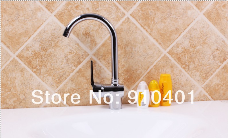 Wholesale And Retail Promotion Goose Neck Bathroom Basin Faucet Kitchen Bar Sink Mixer Tap Deck Mounted Chrome