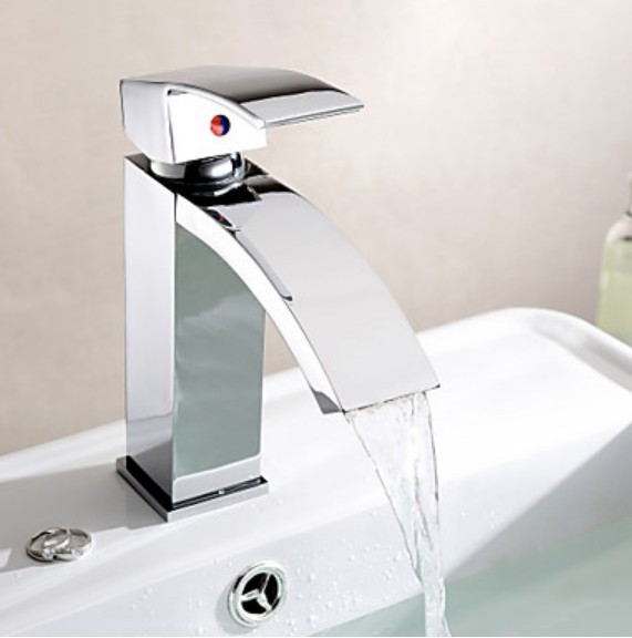 Wholesale And Retail Promotion Luxury Waterfall Chrome Brass Bathroom Basin Faucet Single Handle Sink Mixer Tap