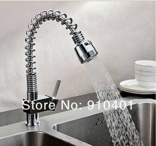 Wholesale And Retail Promotion Modern Chrome Brass Kitchen Faucet Pull Out Sprayer Swivel Spout Sink Mixer Tap