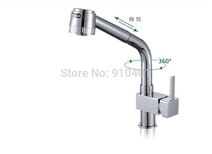 Wholesale And Retail Promotion Modern Pull Put Chrome Brass Kitchen Faucet Single Handle Vessel Sink Mixer Tap