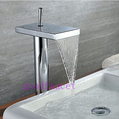 Wholesale And Retail Promotion Modern Swivel Handle Bathroom Waterfall Basin Mixer Tap Chrome Brass Faucet Tall