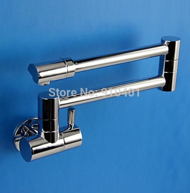 Wholesale And Retail Promotion Modern Wall Mounted Chrome Brass Kitchen Faucet Foldable Vessel Sink Faucet Tap