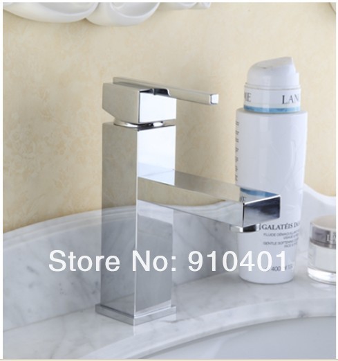 Wholesale And Retail Promotion  NEW Bathroom Brass Faucet Single Hanle Deck Mounted Vanity Sink Mixer Tap Chrome