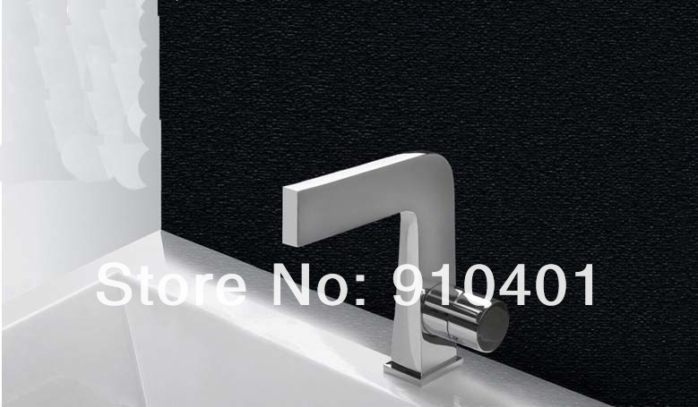 Wholesale And Retail Promotion NEW Chrome Brass Deck Mounted Bathroom Basin Faucet Single Lever Sink Mixer Tap