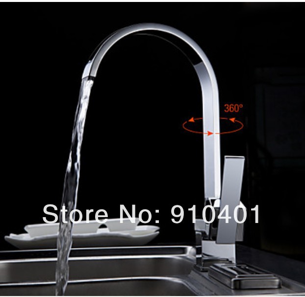 Wholesale And Retail Promotion NEW Chrome Brass Kitchen Faucet Swivel Spout Vessel Sink Mixer Tap Single Lever