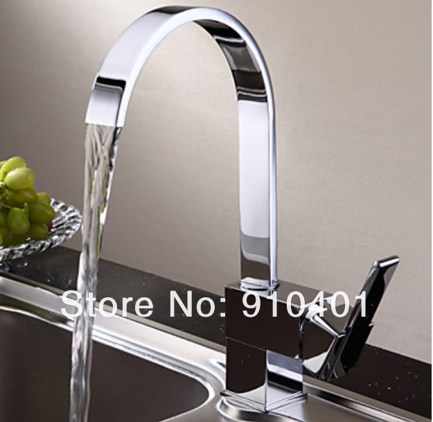 Wholesale And Retail Promotion NEW Chrome Brass Kitchen Faucet Swivel Spout Vessel Sink Mixer Tap Single Lever