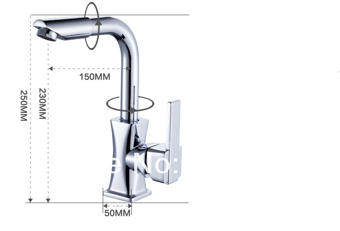 Wholesale And Retail Promotion NEW Deck Mounted Bathroom Basin Faucet Swivel Spout Sink Mixer Tap Single Handle