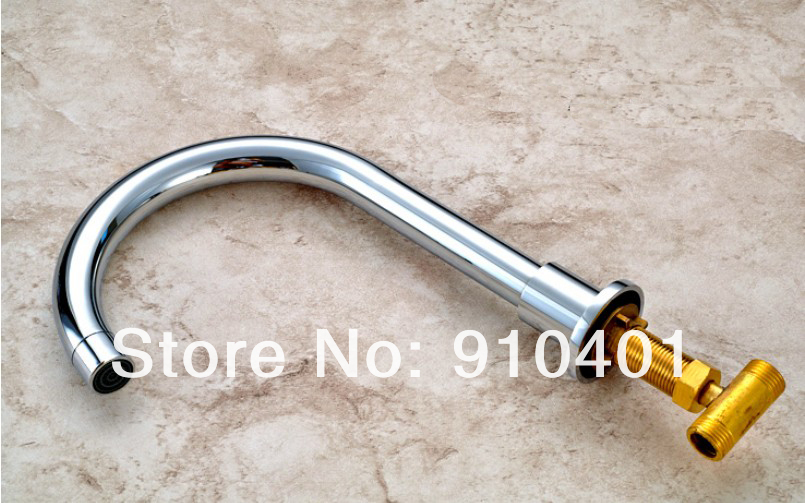 Wholesale And Retail Promotion NEW Deck Mounted Chrome Brass Bathroom Basin Faucet Swivel Spout Sink Mixer Tap