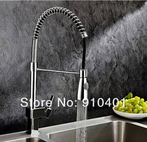 Wholesale And Retail Promotion NEW Deck Mounted Chrome Brass Kitchen Faucet Swivel Spout Vessel Sink Mixer Tap