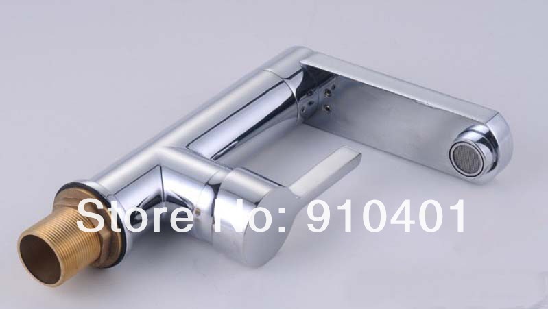 Wholesale And Retail Promotion NEW Deck Mounted Swivel Spout Single Handle Sink Mixer Tap Bathroom Basin Faucet