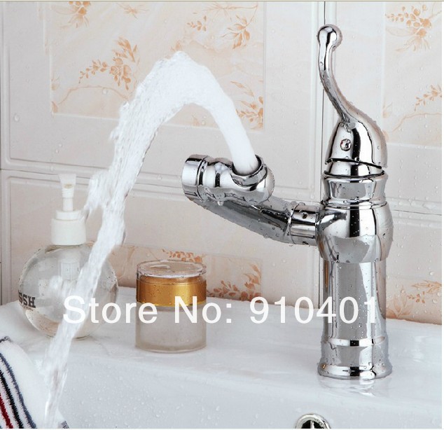 Wholesale And Retail Promotion NEW Design Modern Chrome Brass Bathroom Basin Faucet Single Lever Sink Mixer Tap