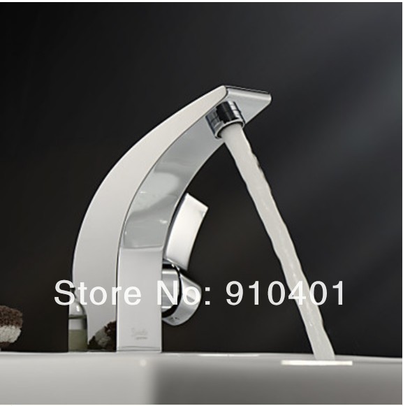 Wholesale And Retail Promotion NEW Modern Style Chrome Brass Bathroom Basin Faucet Single Handle Sink Mixer Tap