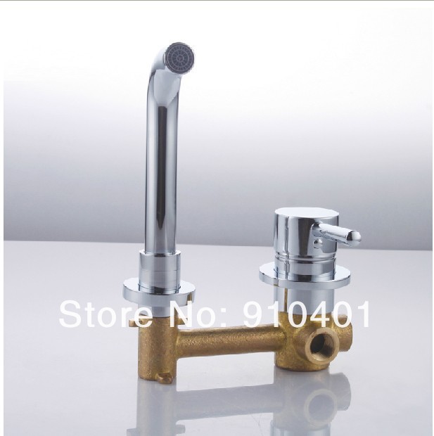 Wholesale And Retail Promotion NEW Round Style Bathroom Basin Faucet Wall Mounted Chrome Brass Sink Mixer Tap