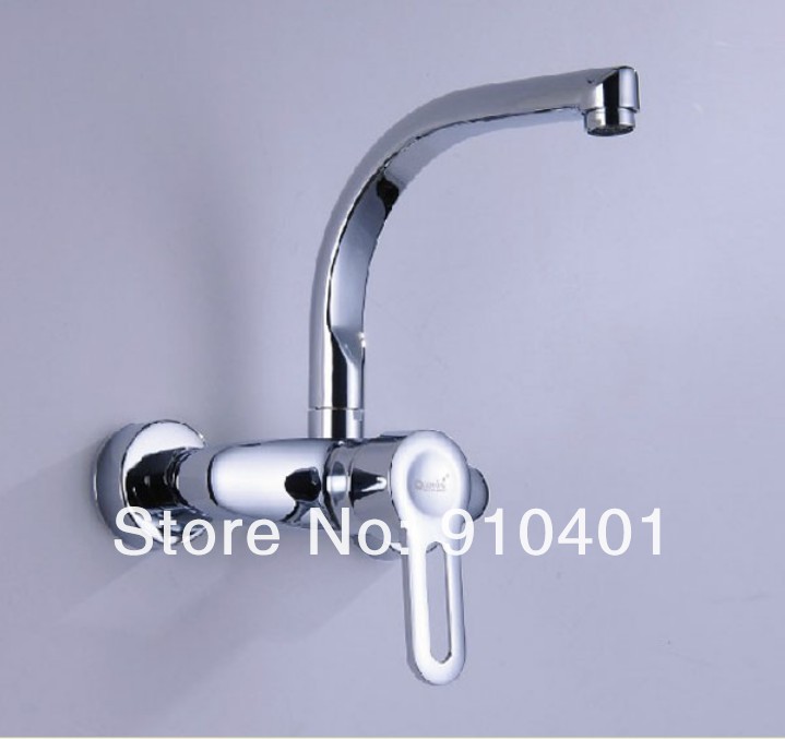Wholesale And Retail Promotion NEW Wall Mounted Swivel Spout Kitchen Faucet Single Handle Sink Mixer Tap Chrome