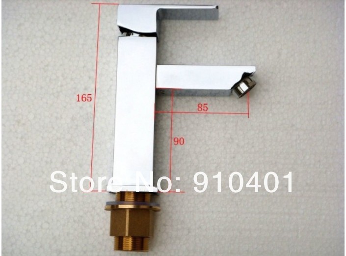 Wholesale And Retail Promotion Polished Chrome Brass Bathroom Basin Faucet Deck Mounted Square Sink Mixer Tap