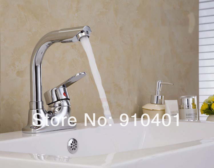 Wholesale And Retail Promotion Polished Chrome Brass Bathroom Basin Faucet Vanity Sink Mixer Tap Single Lever