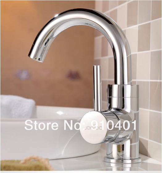 Wholesale And Retail Promotion Polished Chrome Brass Bathroom Single Handle Faucet Swivel Spout Sink Mixer Tap