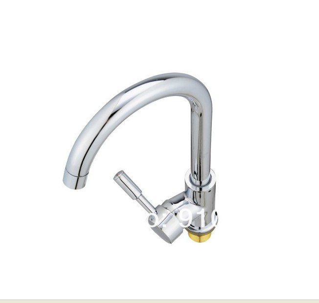 Wholesale And Retail Promotion Round Style Bathroom Basin Faucet Kitchen Sink Mixer Tap Swivel Spout 1 Handle