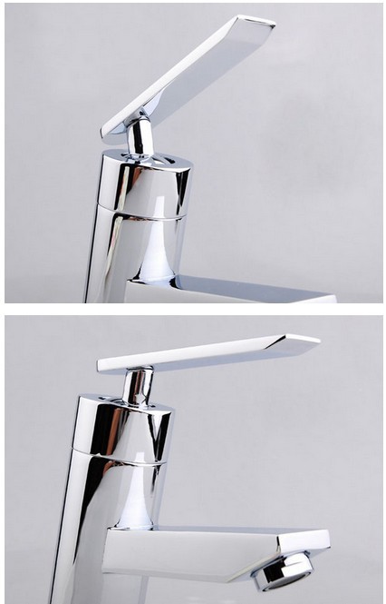 Wholesale And Retain Promotion  Polished Chrome Solid Brass Bathroom Basin Sink Faucet Vanity Vessel Mixer Tap