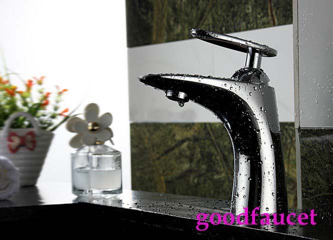 Wholesale and Retail NEW Promotion Chrome Brass Euro Style Bathroom Single Handle Faucet Deck Mounted Mixer Tap