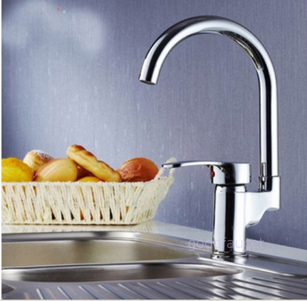 Wholesale and Retail NEW Promotion Modern Chrome Brass Single Handle Kitchen Mixer Tap Swivel Spout Sink Faucet