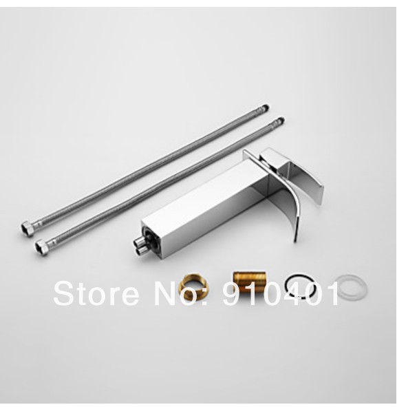 Wholesale and Retail Promotion NEW Modern Square Waterfall Bathroom Basin Faucet Single Handle Sink Mixer Tap