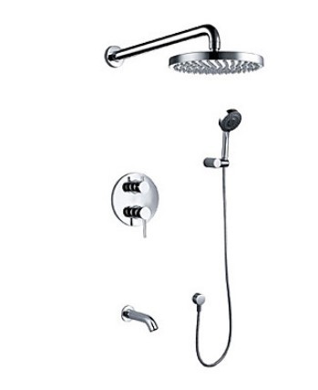 Bathroom Shower Set Faucet Mixer Tap W/ Tub Faucet W/ Handheld Shower Spray Set Chrome Finish