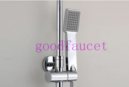 Luxury Bathroom rainfall shower mixer tap set 8" shower head + brass tub faucet set single handle chrome finish