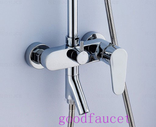 Luxury Modern Shower Set Faucet Full Brass Shower Head Chrome Polished Bathroom Tub /Shower Faucet Combo Mixer