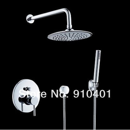 NEW Bathroom Rainfall Shower Set Faucet Shower Head W/ Handheld Shower Wall Mounted Chrome Finish