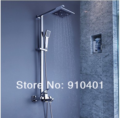 NEW Contemporary rain shower set faucet 8"shower head &handheld shower &tub faucet wall mounted a single handle suit of set