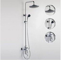 NEW High Quality Contemporary Tub Shower Faucet with 8 inch Shower Head + Hand Shower
