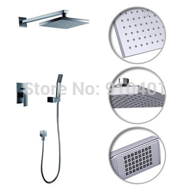 NEW Wholesale /Retail Bathroom Rain Shower Mixer Tap Single Handle Shower Faucet Set 8" Shower Head W/Hand Shower