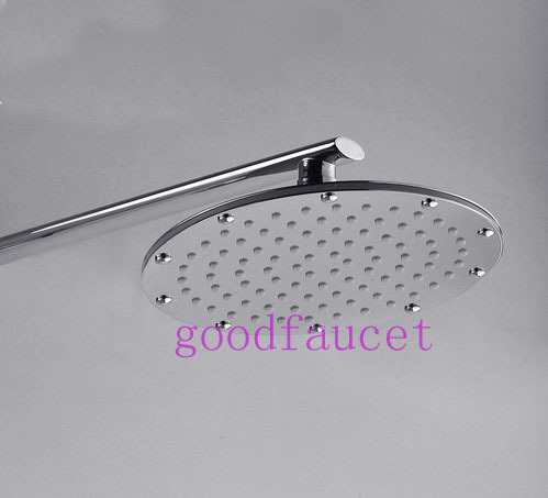 Wall Mount Chrome Rain Shower Set Faucet Round Shower Unit Full Solid Brass Shower Head W/ HandHeld Shower