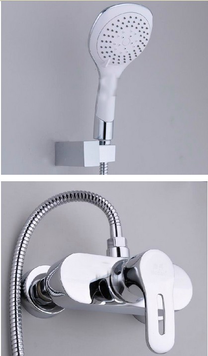 Wholdsale And Retail Promotion Rain Wall Mount Bathroom Shower Faucet Single Lever With Handheld Shower Chrome