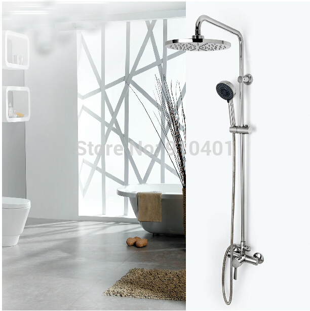 Whole Sale And Retail Promotion NEW Chrome Brass Rain Shower Faucet Wall Mounted Single Handle With Hand Shower