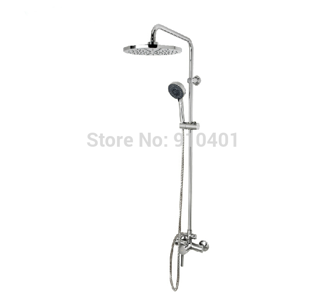 Whole Sale And Retail Promotion NEW Chrome Brass Rain Shower Faucet Wall Mounted Single Handle With Hand Shower