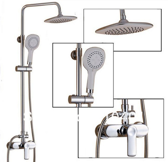 Wholeale And Retail Promotion NEW Polished Chrome Finish Bathroom Shower Faucet 8