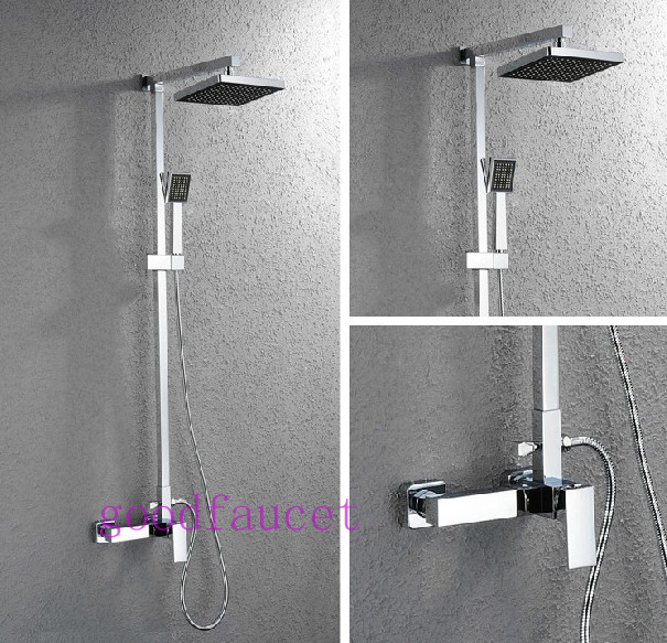 Wholesale And Retail NEW Luxury Bathroom Rain Shower Column Faucet Mixer Set 8