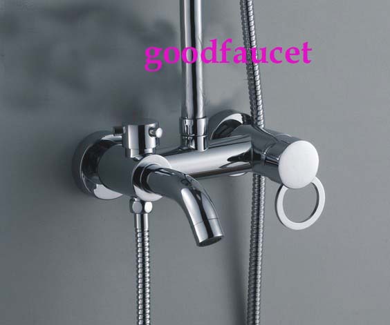 Wholesale And Retail NEW Polished Chrome Wall Mounted Bathroom Shower Mixer Tap Faucet Set With Soap Holder Shower