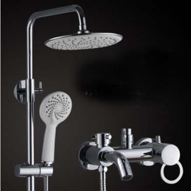 Wholesale And Retail NEW Polished Chrome Wall Mounted Bathroom Shower Mixer Tap Faucet Set With Soap Holder Shower