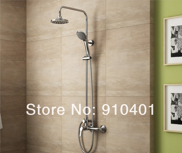 Wholesale And Retail Promotion   Chrome Finished Bath Shower Mixer Tap Brass Wall Mounted Shower Spray Faucet Tap