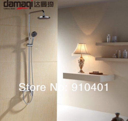 Wholesale And Retail Promotion   NEW Luxury Wall Mounted Chrome Finish 8" Round Rain Shower Faucet W/ Hand Shower