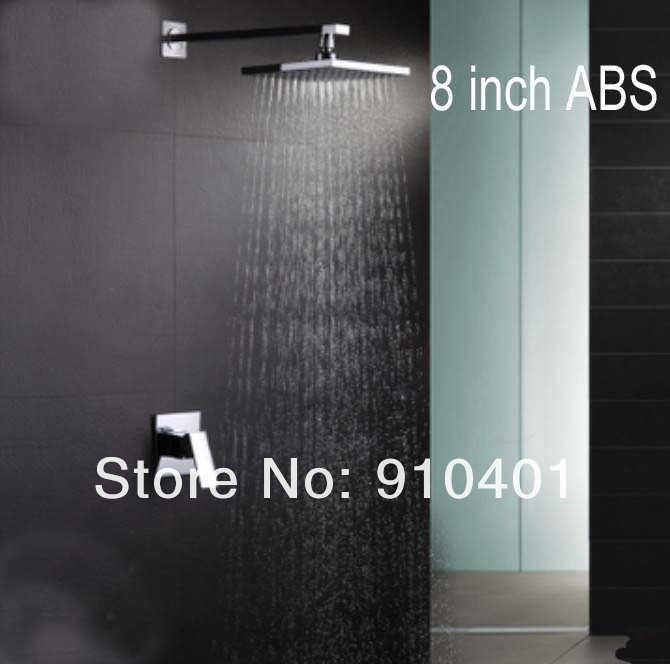 Wholesale And Retail Promotion Bathroom Wall Mounted 8" Rainfall Shower Faucet Set With Shower Valve Mixer Tap